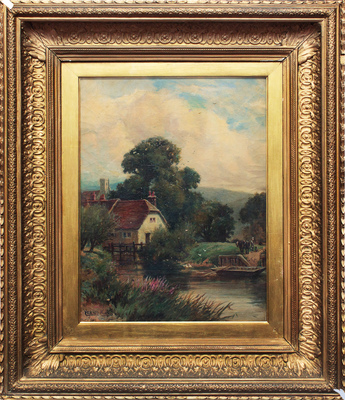 Кинг Генри Джон. Пейзаж с домом и рекой